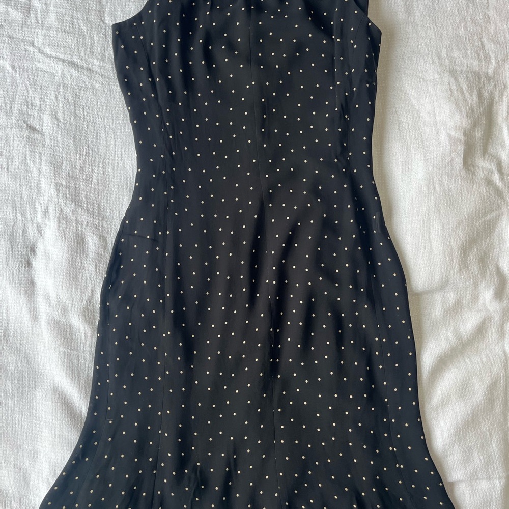Elegant Black Polka Dot Dress